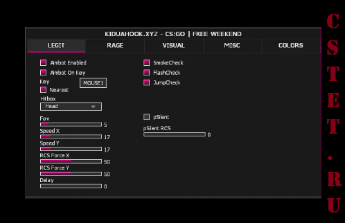 Чит для CS GO KiduaHook Rage/Legit - ESP, AIM, WH, BHOP