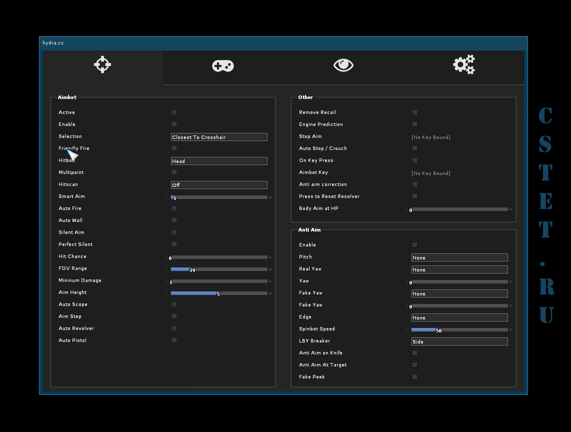 Чит для CS GO Hydra.cc free Aim Esp Wh Bhop